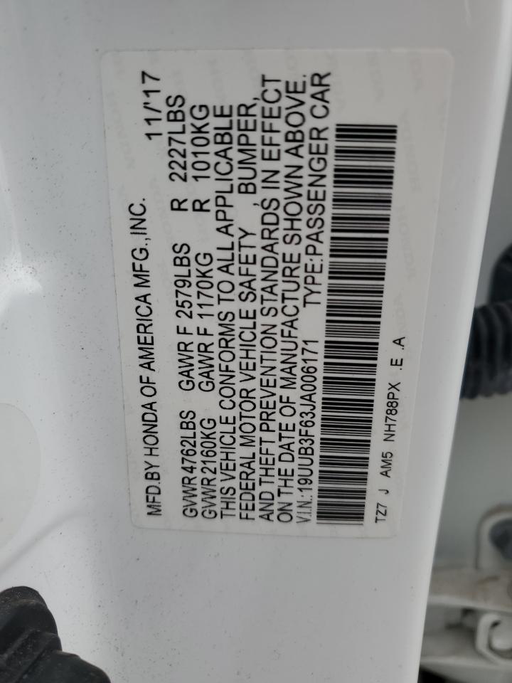 2018 Acura Tlx Tech+A VIN: 19UUB3F63JA006171 Lot: 63232305