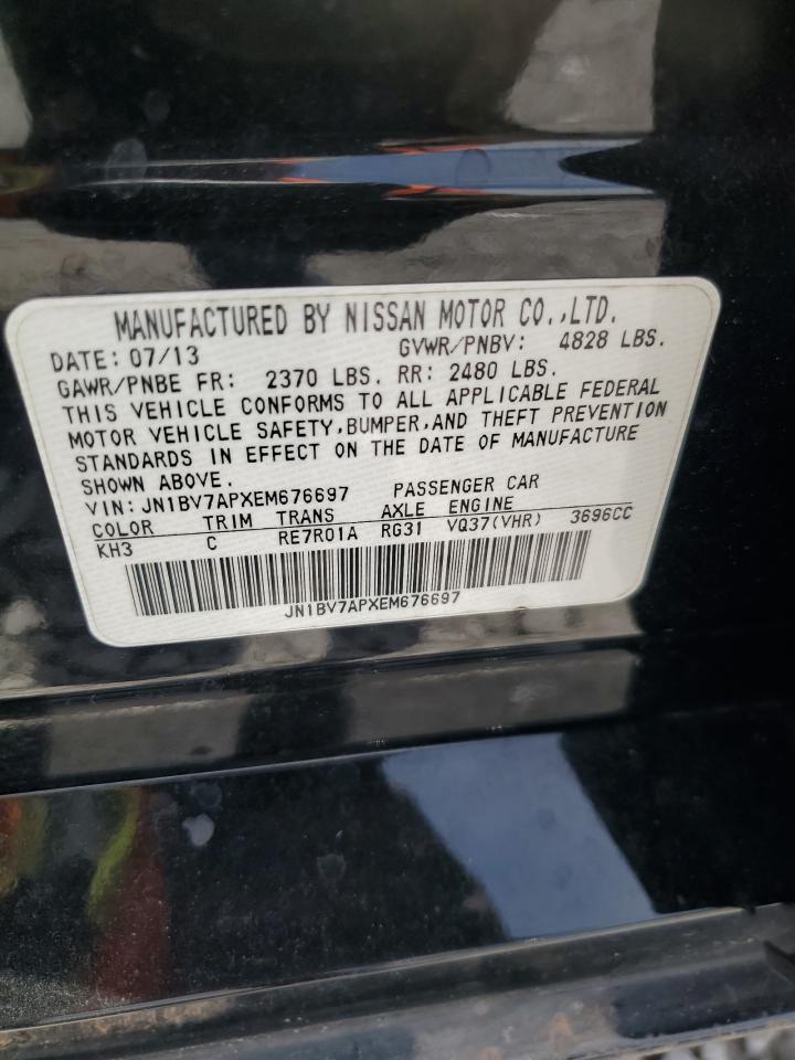 2014 Infiniti Q50 Base VIN: JN1BV7APXEM676697 Lot: 63382095