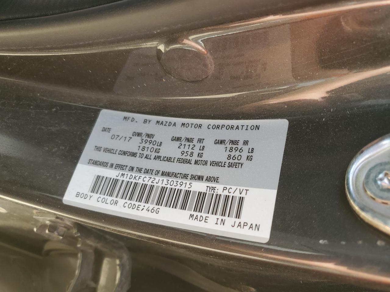 2018 Mazda Cx-3 Touring VIN: JM1DKFC72J1303915 Lot: 64286685