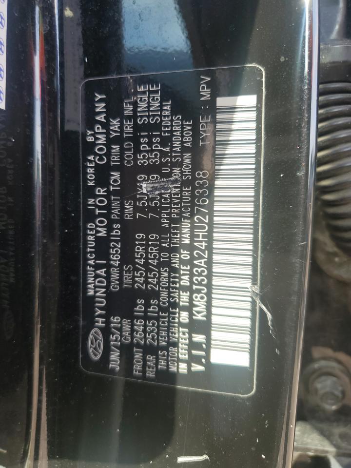 2017 Hyundai Tucson Limited VIN: KM8J33A24HU276338 Lot: 64776705