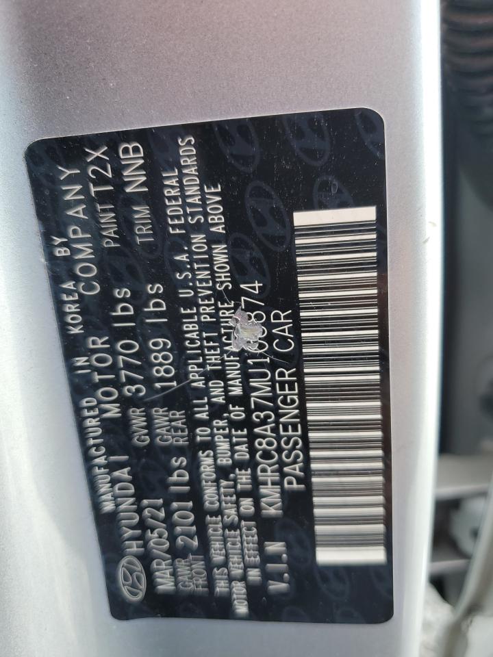 2021 Hyundai Venue Sel VIN: KMHRC8A37MU108874 Lot: 64828655