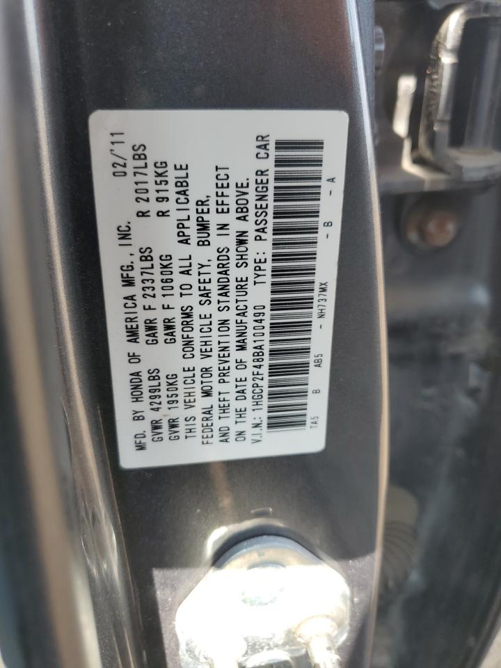 2011 Honda Accord Lxp VIN: 1HGCP2F48BA100490 Lot: 65149175