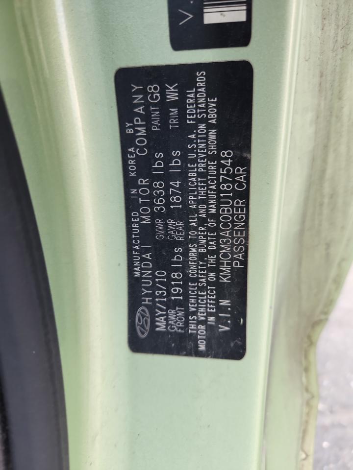 2011 Hyundai Accent Gl VIN: KMHCM3AC0BU187548 Lot: 64955155