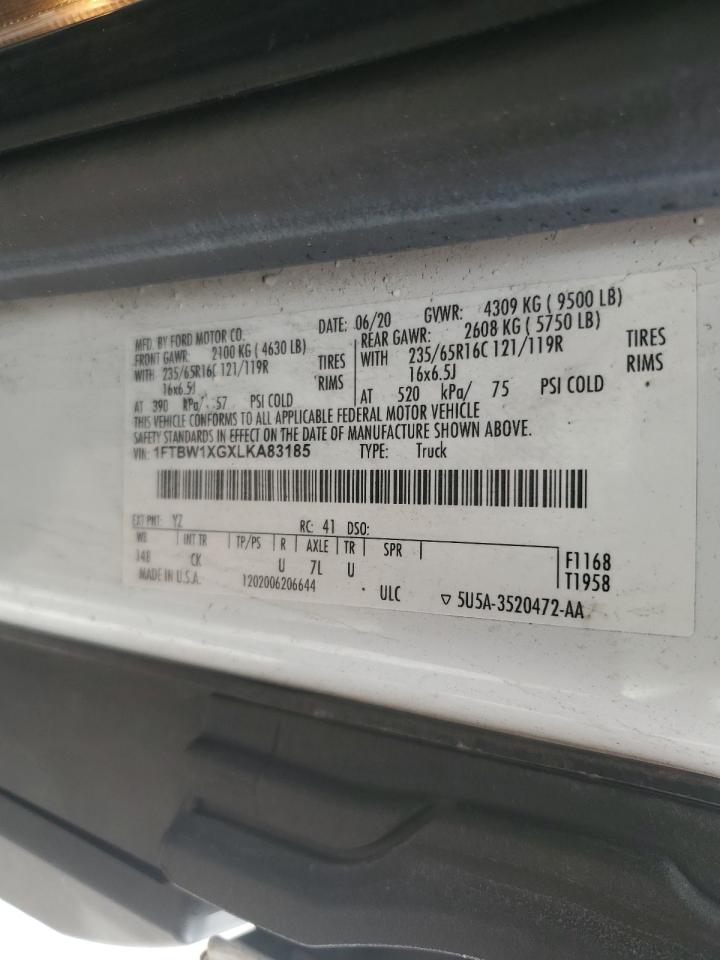 2020 Ford Transit T-350 VIN: 1FTBW1XGXLKA83185 Lot: 62931015