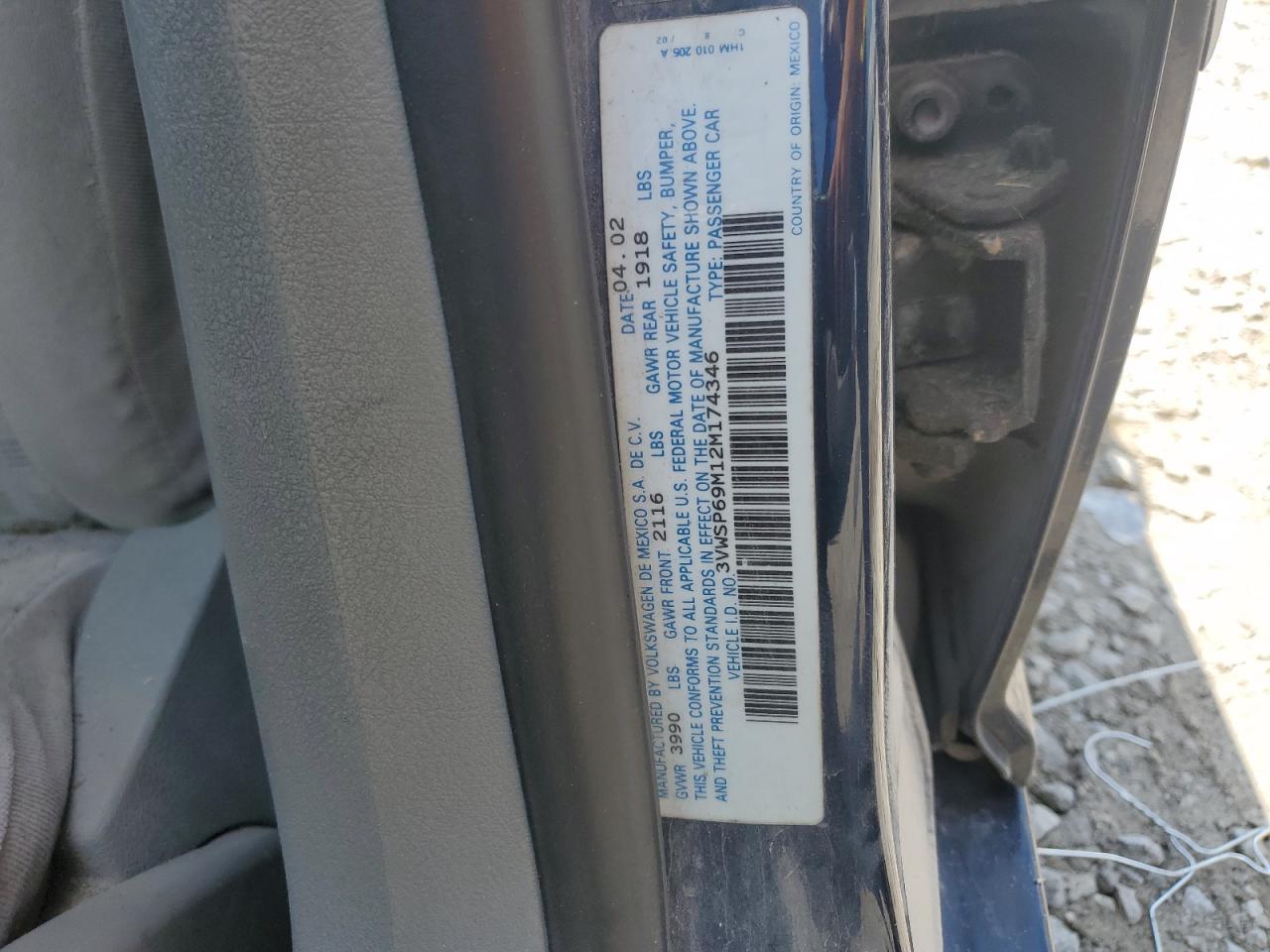 2002 Volkswagen Jetta Gls Tdi VIN: 3VWSP69M12M174346 Lot: 63243885