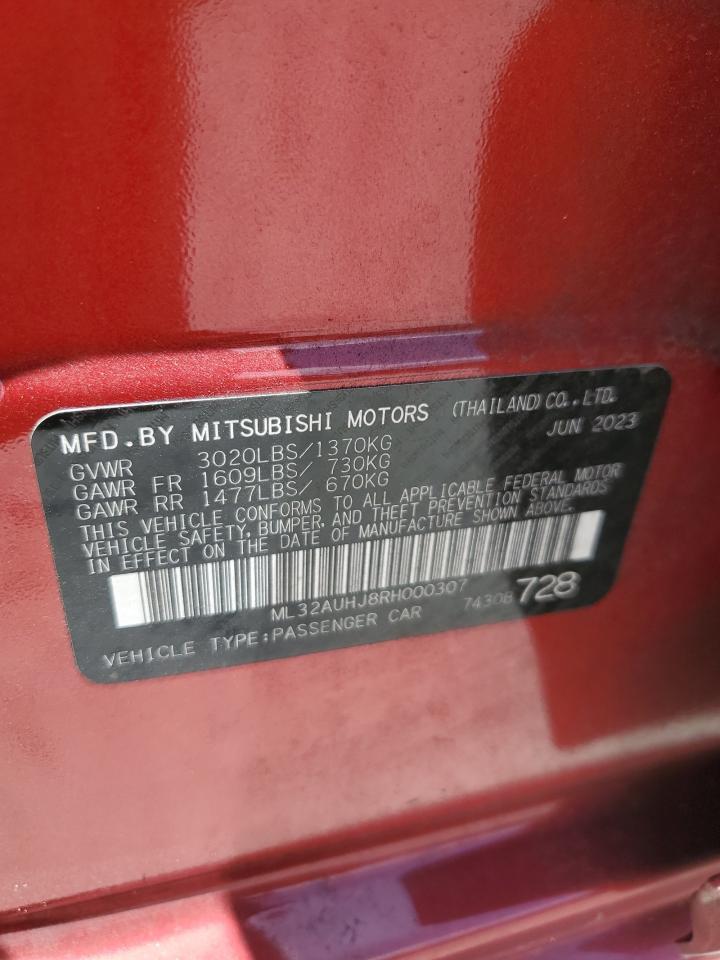 2024 Mitsubishi Mirage Es VIN: ML32AUHJ8RH000307 Lot: 64663095
