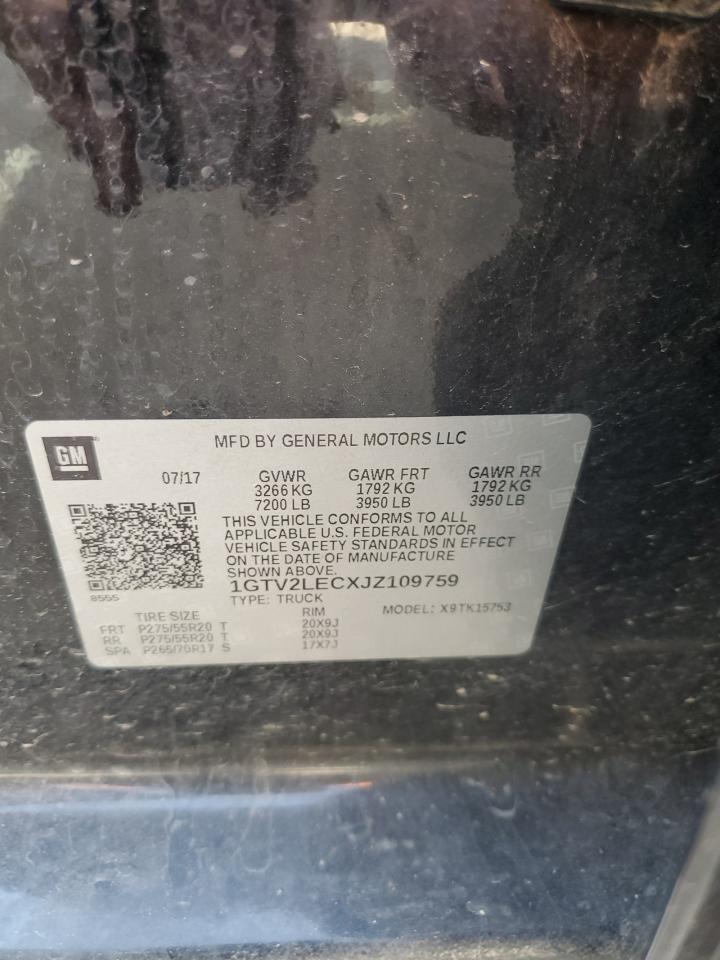 2018 GMC Sierra K1500 VIN: 1GTV2LECXJZ109759 Lot: 65915885