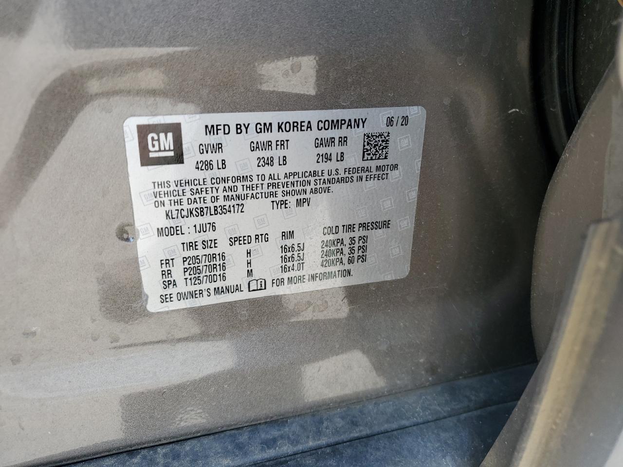 2020 Chevrolet Trax Ls VIN: KL7CJKSB7LB354172 Lot: 66488545