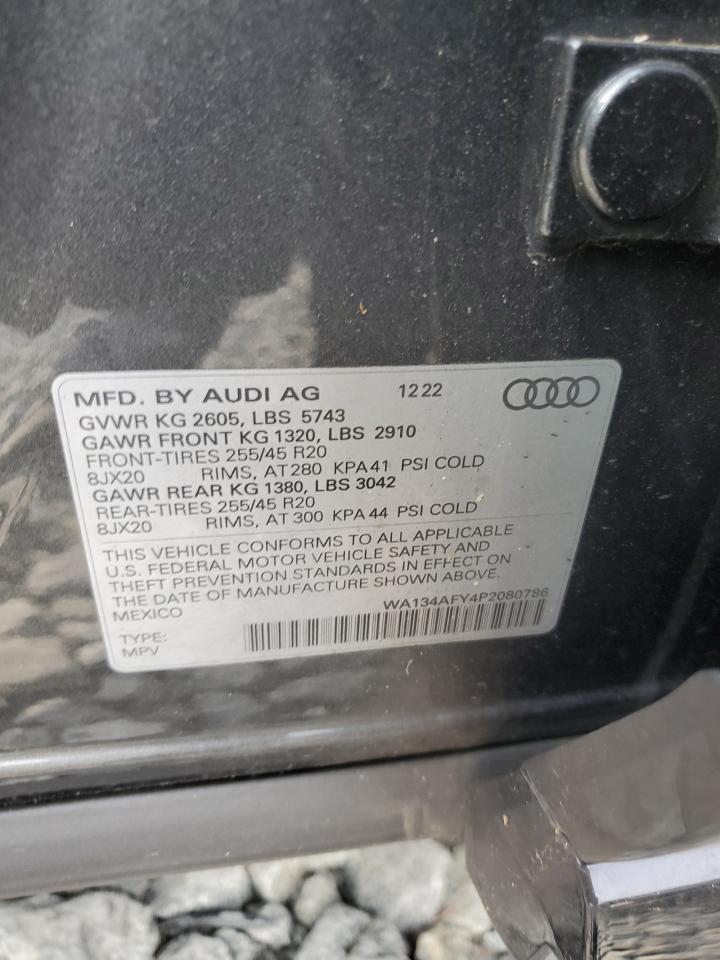 2023 Audi Sq5 Sportback Prestige VIN: WA134AFY4P2080786 Lot: 63793805