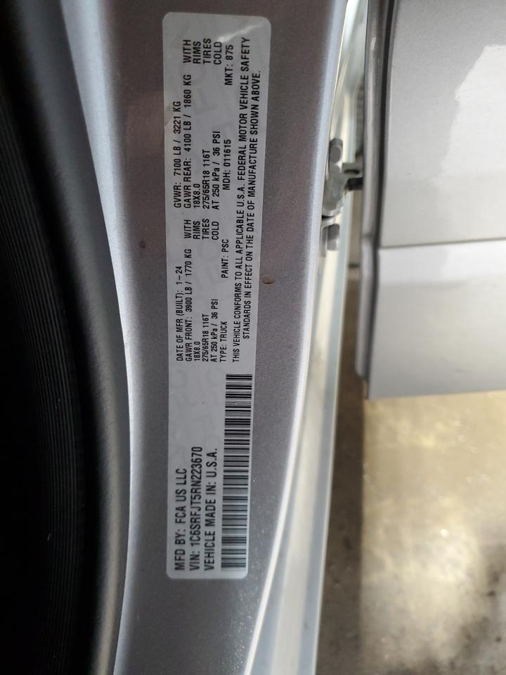 2024 Ram 1500 Laramie VIN: 1C6SRFJT5RN223670 Lot: 65283975
