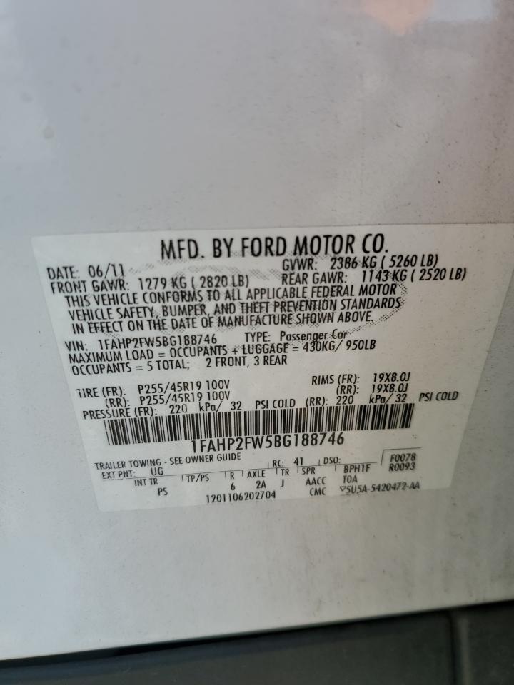 2011 Ford Taurus Limited VIN: 1FAHP2FW5BG188746 Lot: 63993975