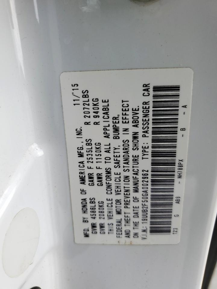 19uub2f50ga002962 19UUB2F50GA002962 2016 Acura Tlx Tech