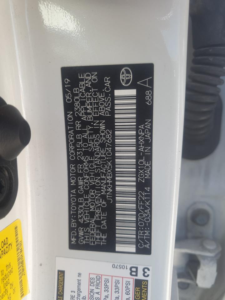 2019 Toyota C-Hr Xle VIN: JTNKHMBX5K1047682 Lot: 64782435