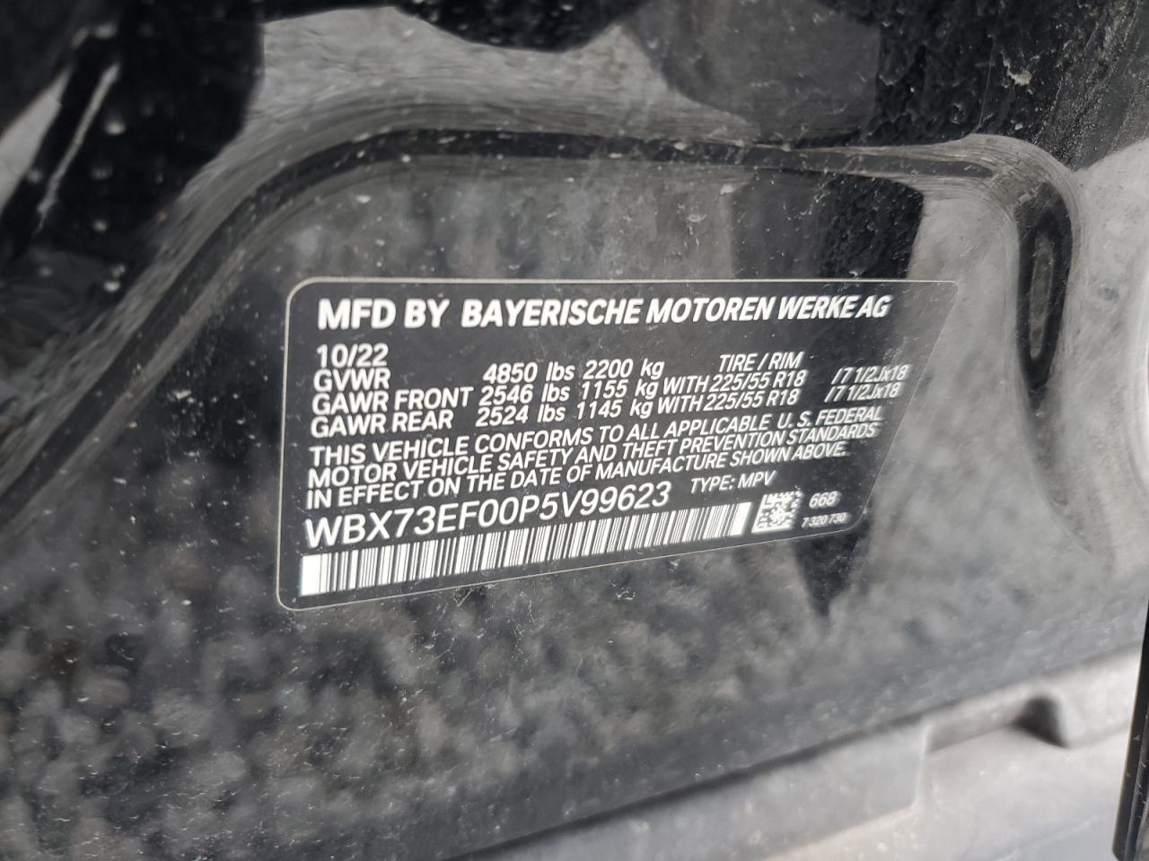 2023 BMW X1 xDrive28I VIN: WBX73EF00P5V99623 Lot: 64985165