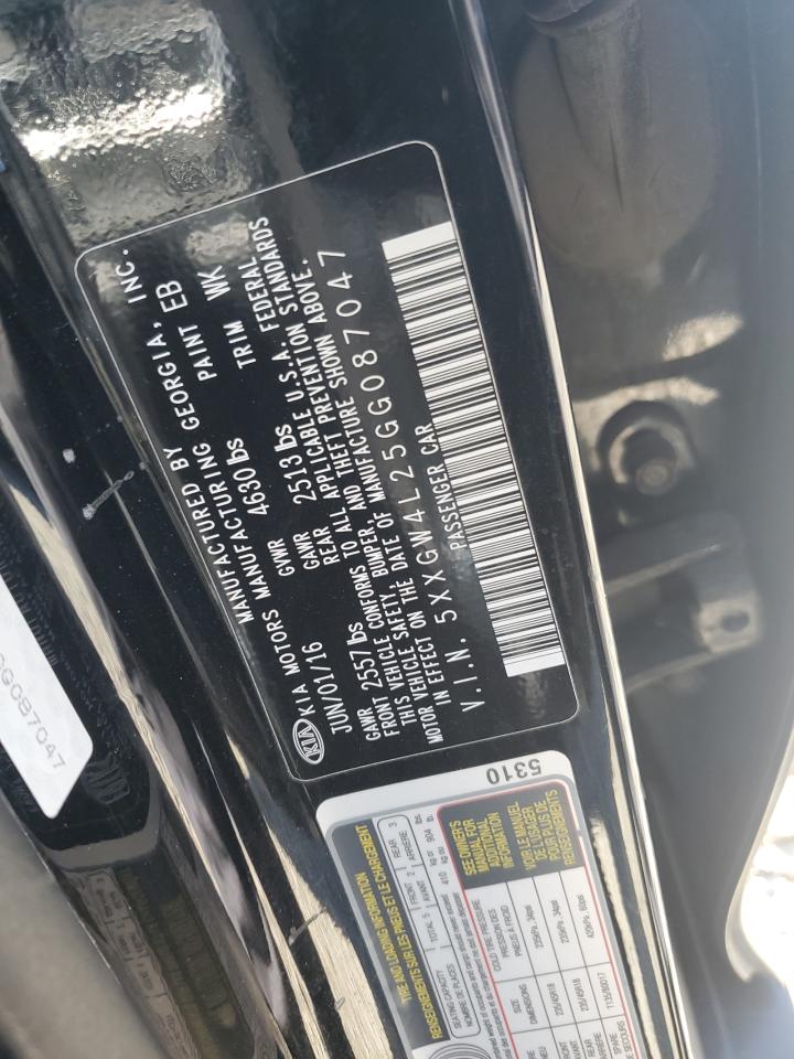 5xxgw4l25gg087047 5XXGW4L25GG087047 2016 Kia Optima Sx