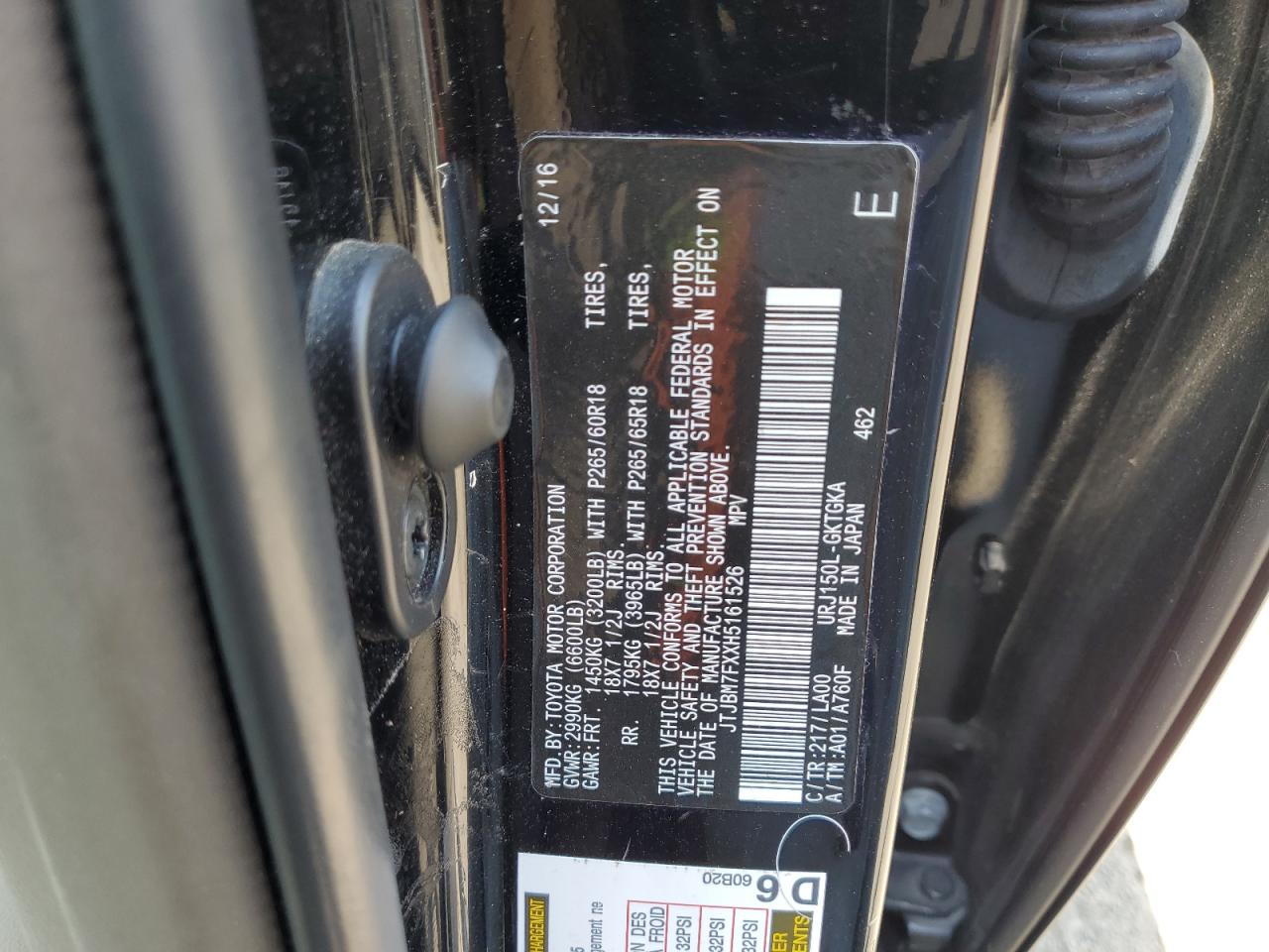 2015 Lexus Gx 460 VIN: JTJBM7FX2F5115914 Lot: 66276225