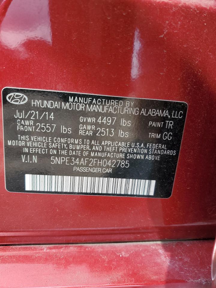 2015 Hyundai Sonata Sport VIN: 5NPE34AF2FH042785 Lot: 64961945