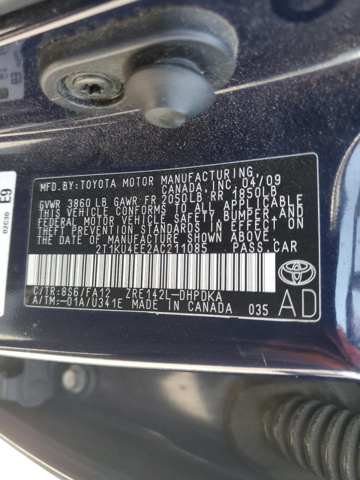2010 Toyota Corolla Matrix VIN: 2T1KU4EE2AC211085 Lot: 64888065