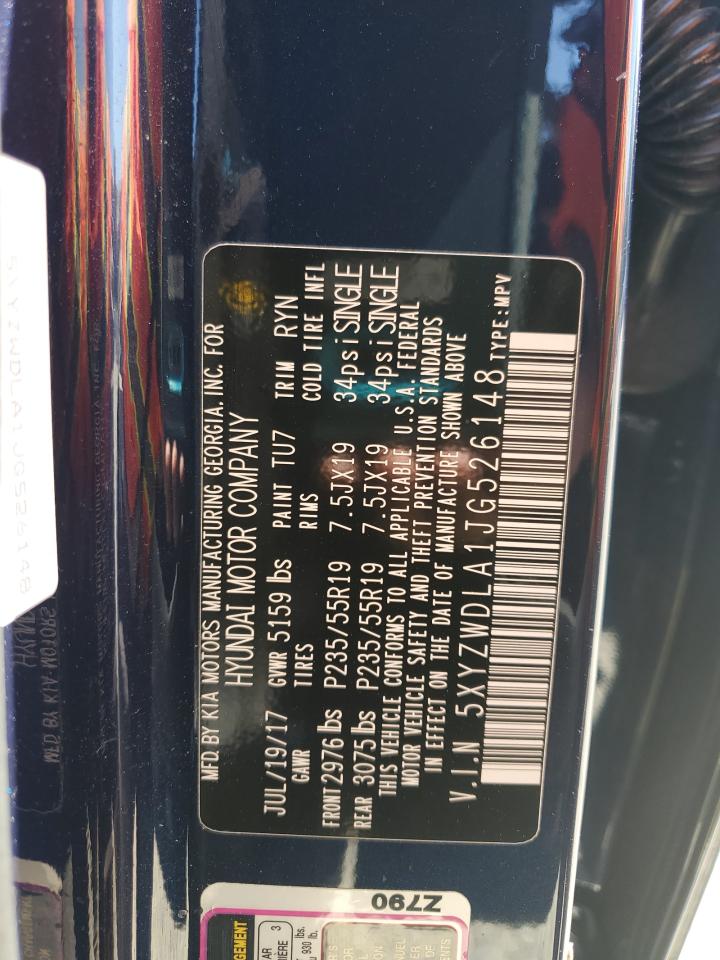 2018 Hyundai Santa Fe Sport VIN: 5XYZWDLA1JG526148 Lot: 64276765