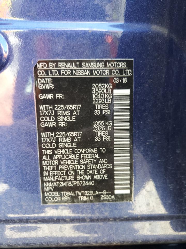 2018 Nissan Rogue S VIN: KNMAT2MT8JP572440 Lot: 64681255