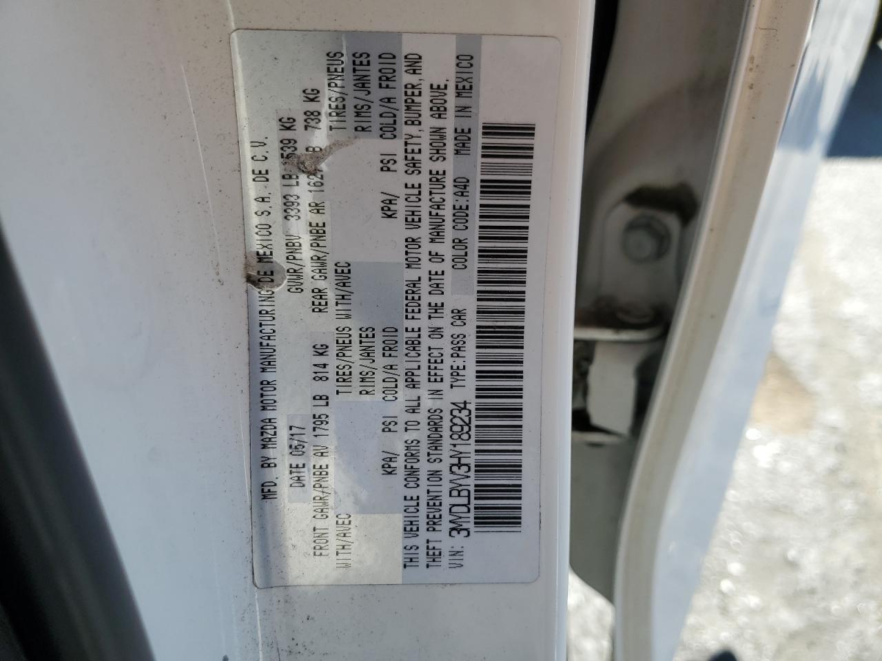 2017 Toyota Yaris Ia VIN: 3MYDLBYV3HY189234 Lot: 65571965