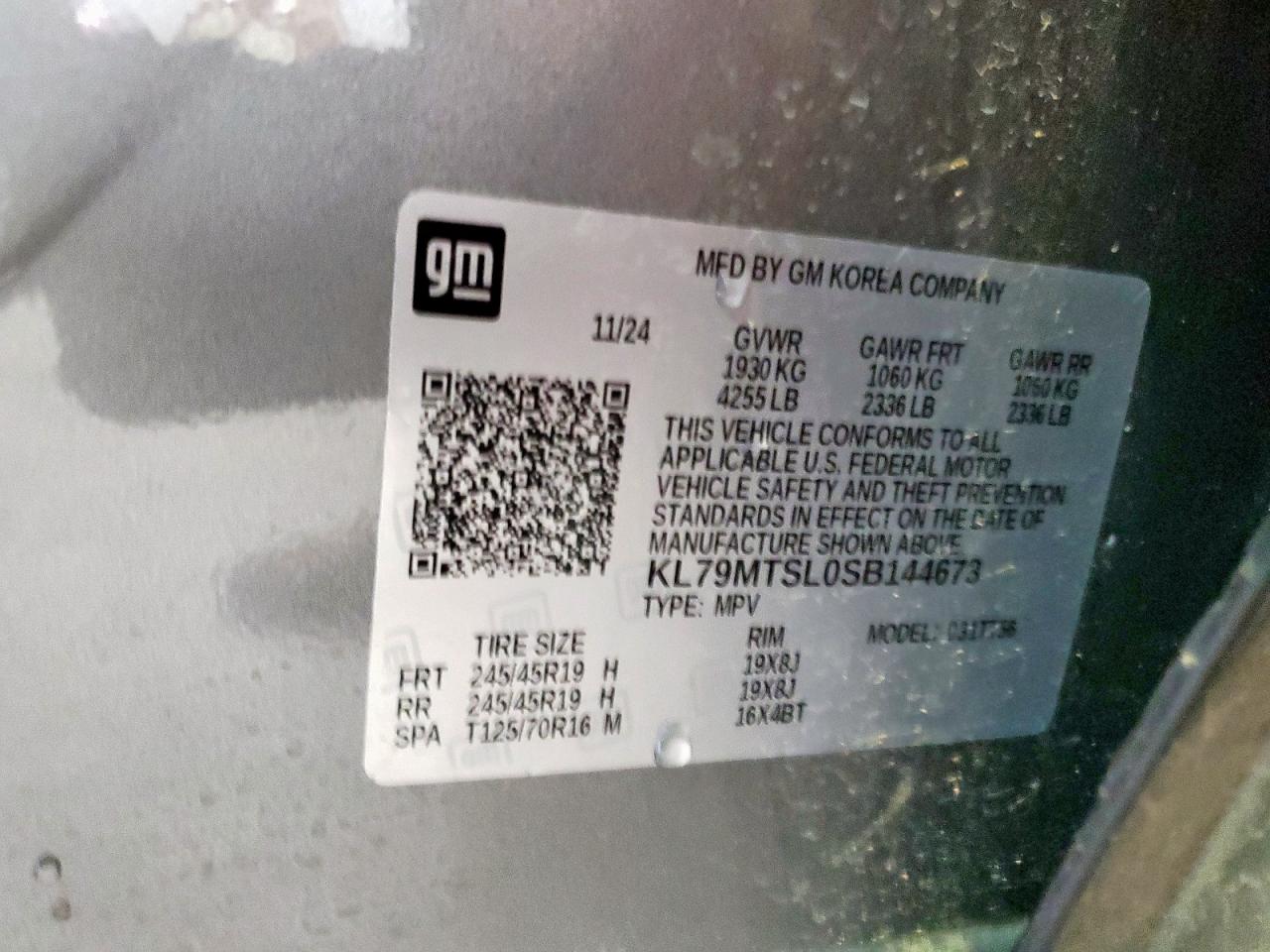 2025 Chevrolet Trailblazer Rs VIN: KL79MTSL0SB144673 Lot: 65363725