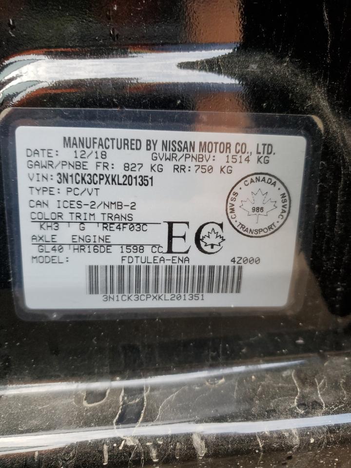 2019 Nissan Micra VIN: 3N1CK3CPXKL201351 Lot: 64092765