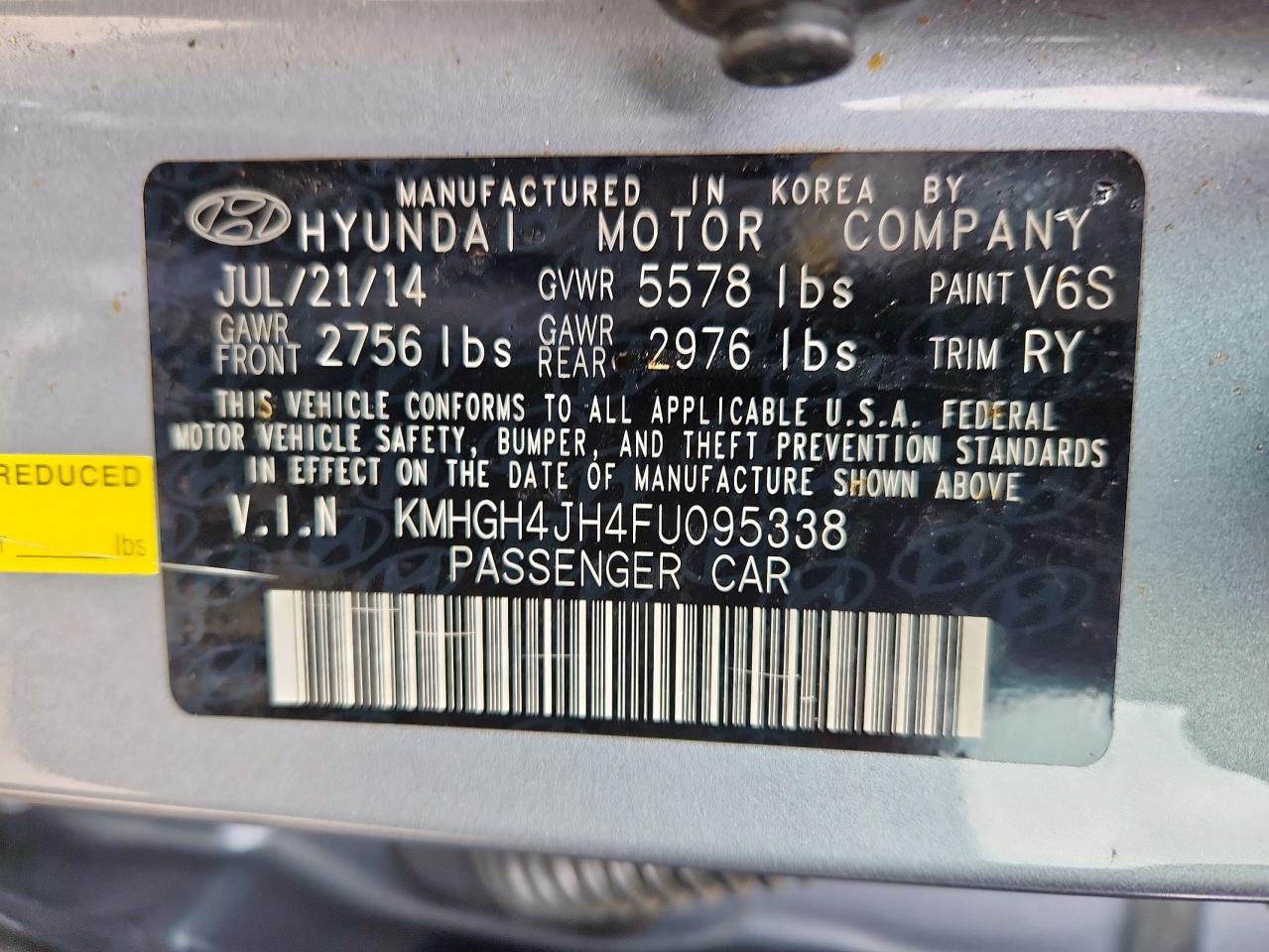 2015 Hyundai Equus Signature VIN: KMHGH4JH4FU095338 Lot: 63972905