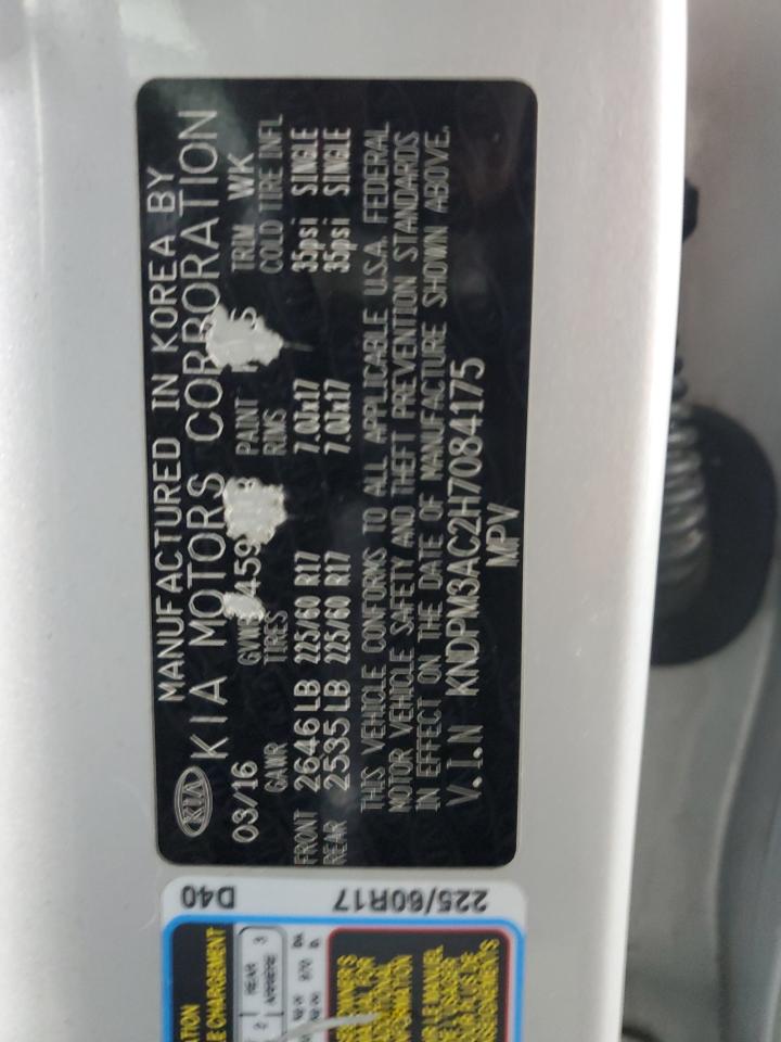 2017 Kia Sportage Lx VIN: KNDPM3AC2H7084175 Lot: 63498585