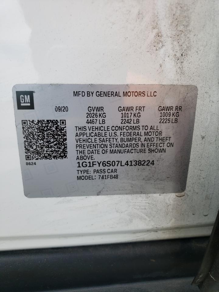 2020 Chevrolet Bolt Ev Lt VIN: 1G1FY6S07L4138224 Lot: 63663505