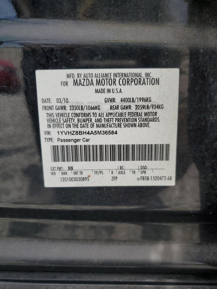 2010 Mazda 6 I VIN: 1YVHZ8BH4A5M36584 Lot: 63212155
