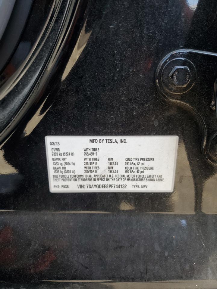 2023 Tesla Model Y VIN: 7SAYGDEE8PF744132 Lot: 63403935