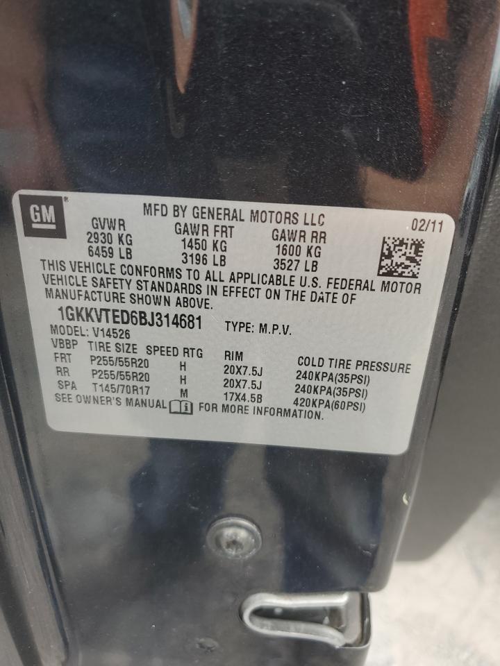 1gkkvted6bj314681 1GKKVTED6BJ314681 2011 GMC Acadia Denali