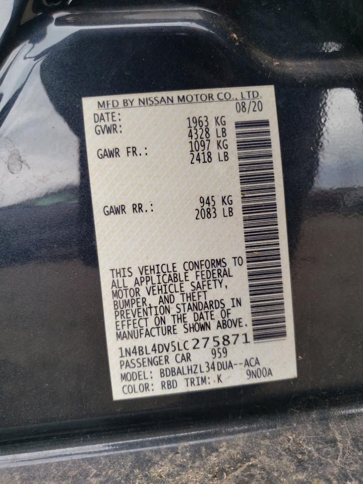 2020 Nissan Altima Sv VIN: 1N4BL4DV5LC275871 Lot: 65926855