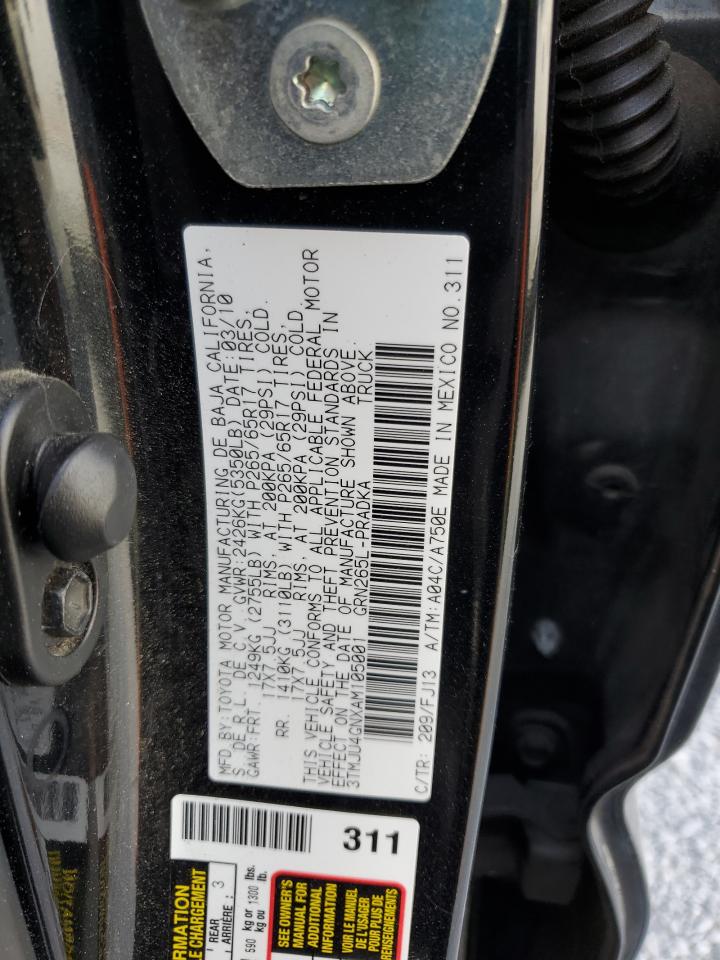 2010 Toyota Tacoma Double Cab Prerunner VIN: 3TMJU4GNXAM105001 Lot: 64414325
