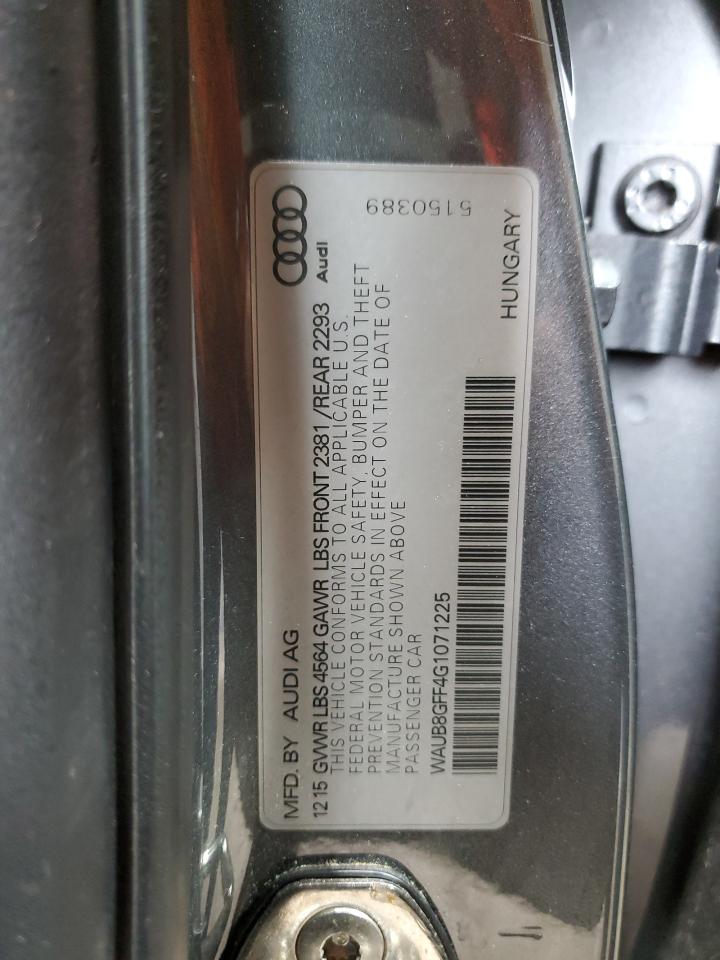 2016 Audi A3 Premium VIN: WAUB8GFF4G1071225 Lot: 63224995