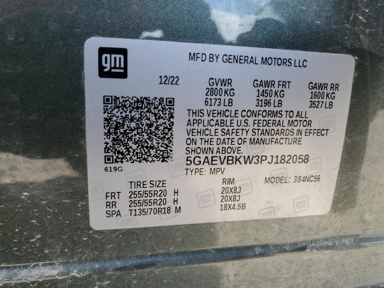 2023 Buick Enclave Premium VIN: 5GAEVBKW3PJ182058 Lot: 64881175