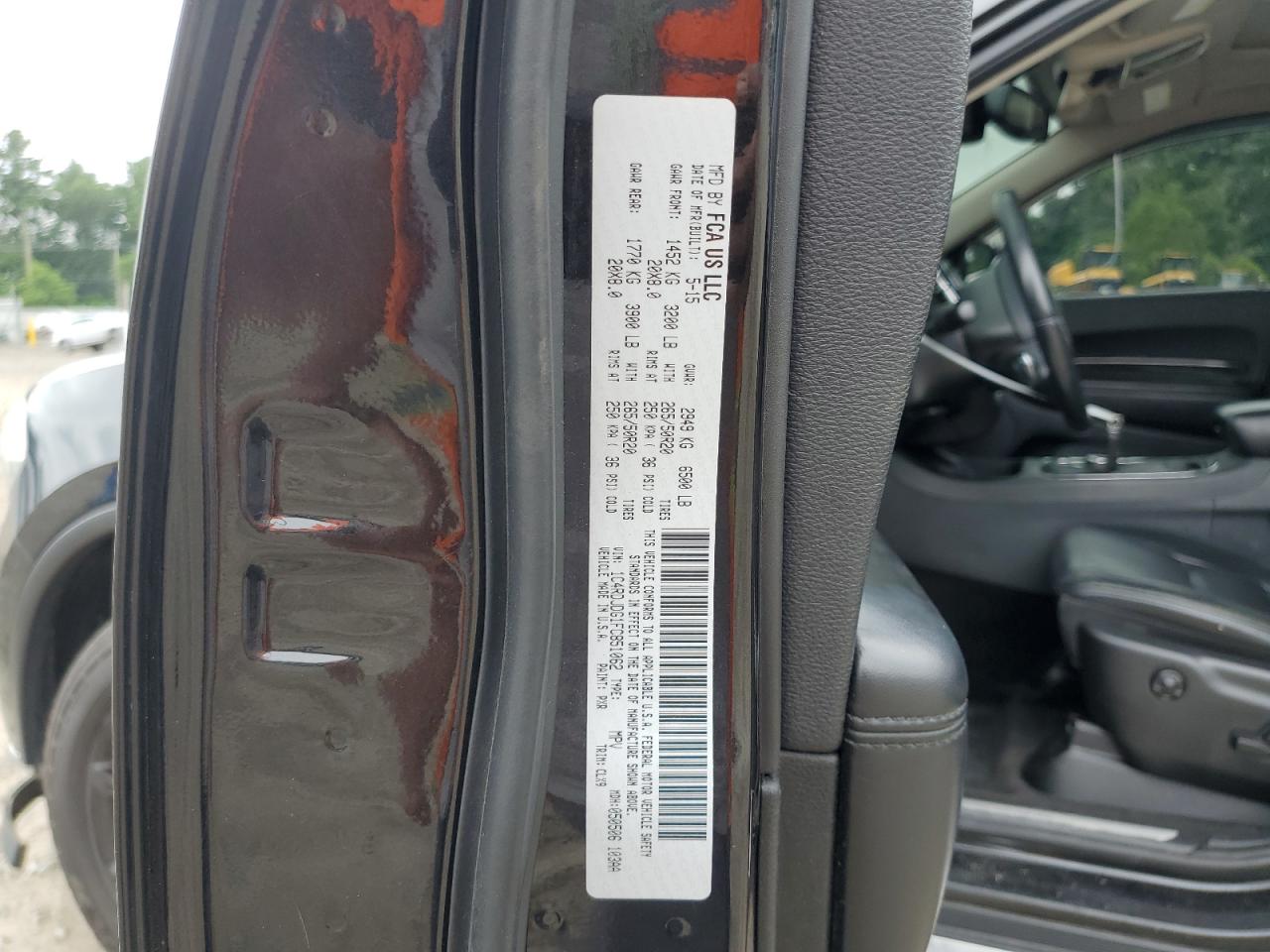 2015 Dodge Durango Limited VIN: 1C4RDJDG1FC851062 Lot: 64309415