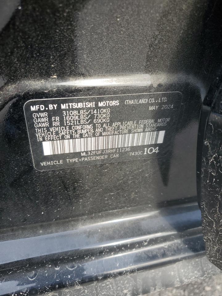 2024 Mitsubishi Mirage G4 Es VIN: ML32FUFJ3RHF11236 Lot: 66504035