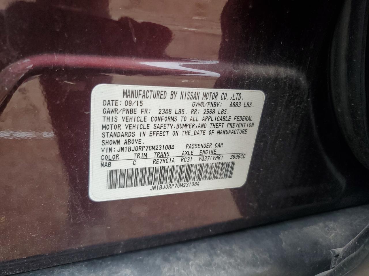 2025 Infiniti Qx50 VIN: JN1BJ0RP7GM231084 Lot: 67011385