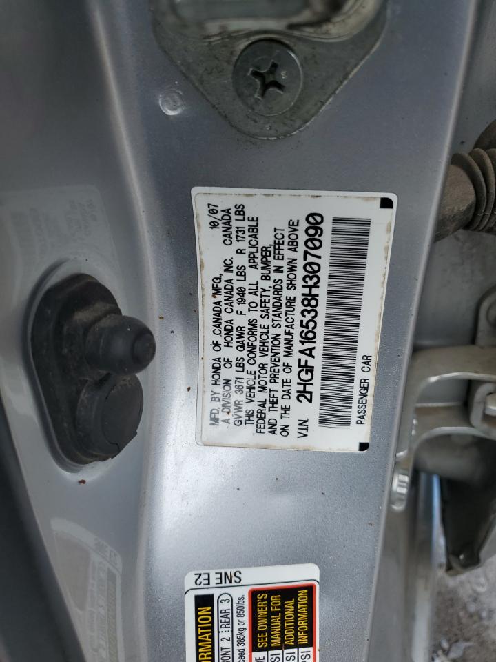 2008 Honda Civic Lx VIN: 2HGFA16538H307090 Lot: 69782955