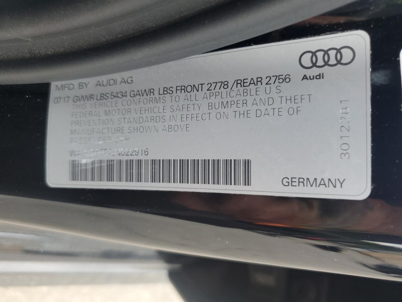 2018 Audi A6 Premium Plus VIN: WAUG3AFC7JN022916 Lot: 62861845