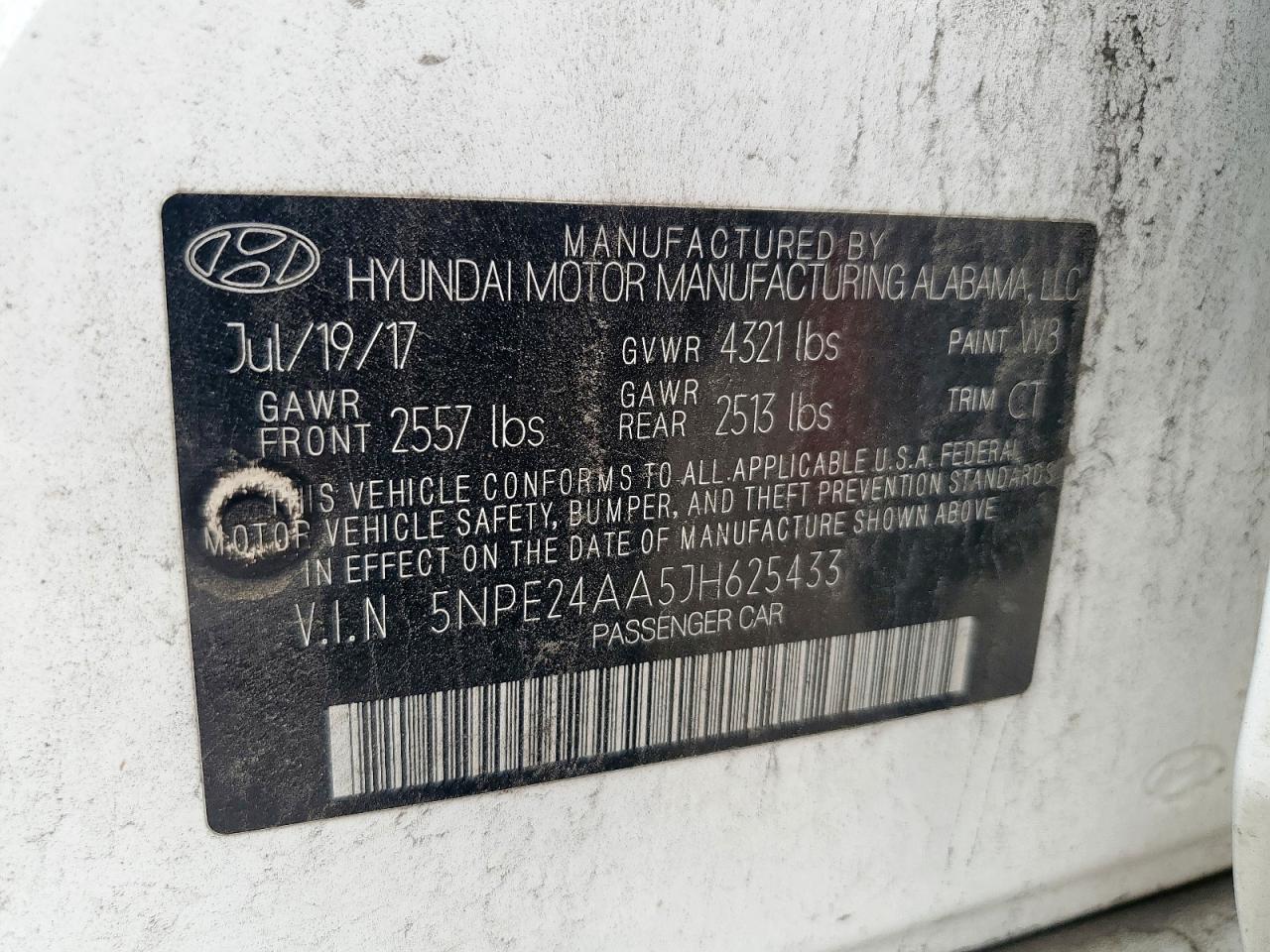 2018 Hyundai Sonata Eco VIN: 5NPE24AA5JH625433 Lot: 65508725