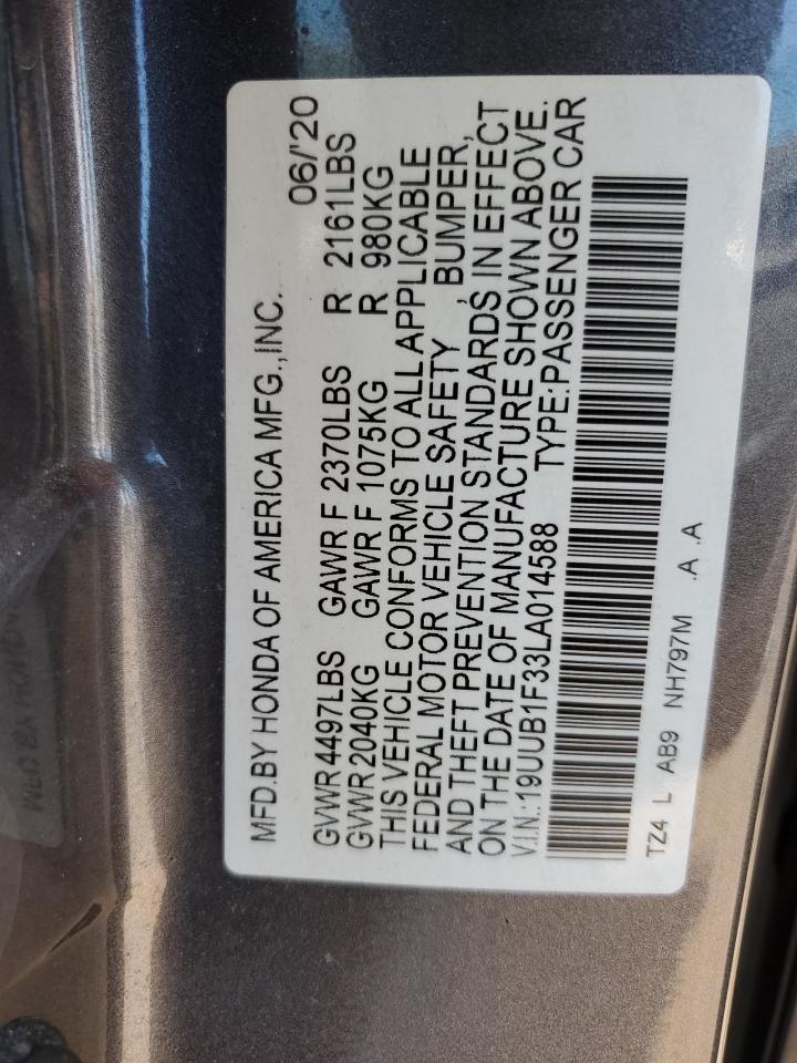19uub1f33la014588 19UUB1F33LA014588 2020 Acura Tlx