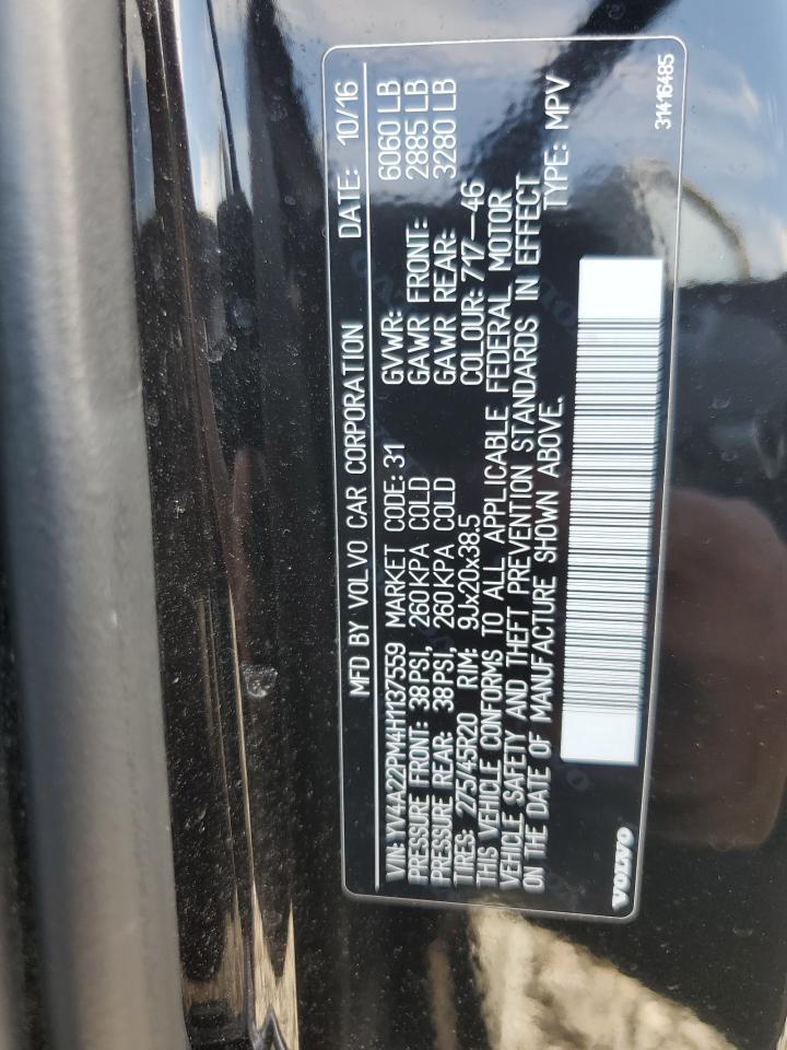 2017 Volvo Xc90 T6 VIN: YV4A22PM4H1137559 Lot: 65521525