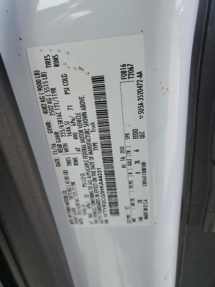 2017 Ford Transit T-250 VIN: 1FTYR2CG3HKA44331 Lot: 65331165