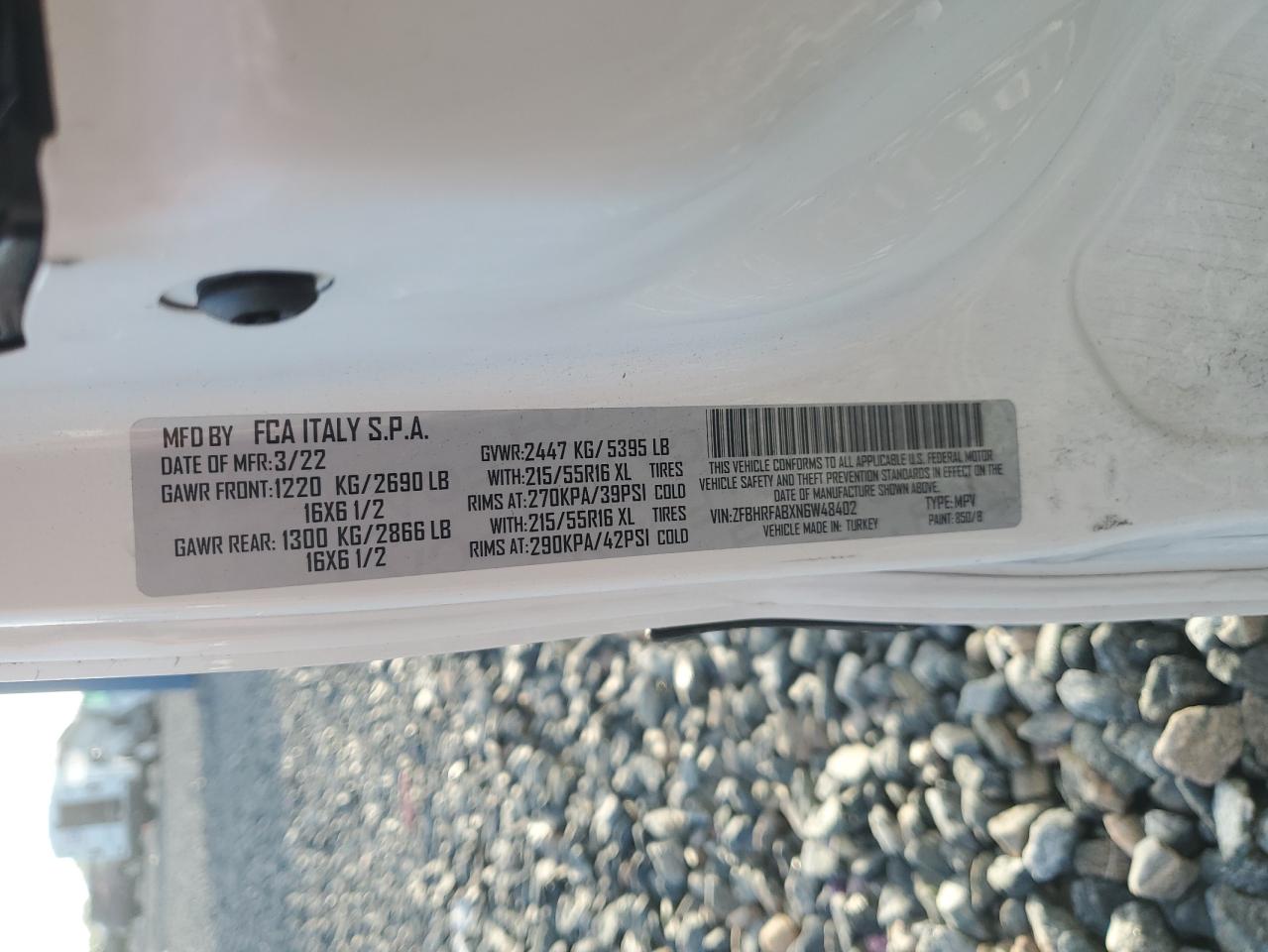 zfbhrfabxn6w48402 ZFBHRFABXN6W48402 2022 Ram Promaster City Tradesman