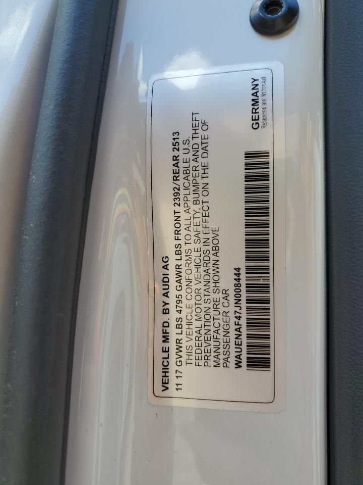2018 Audi A4 Premium Plus VIN: WAUENAF47JN008444 Lot: 65539825