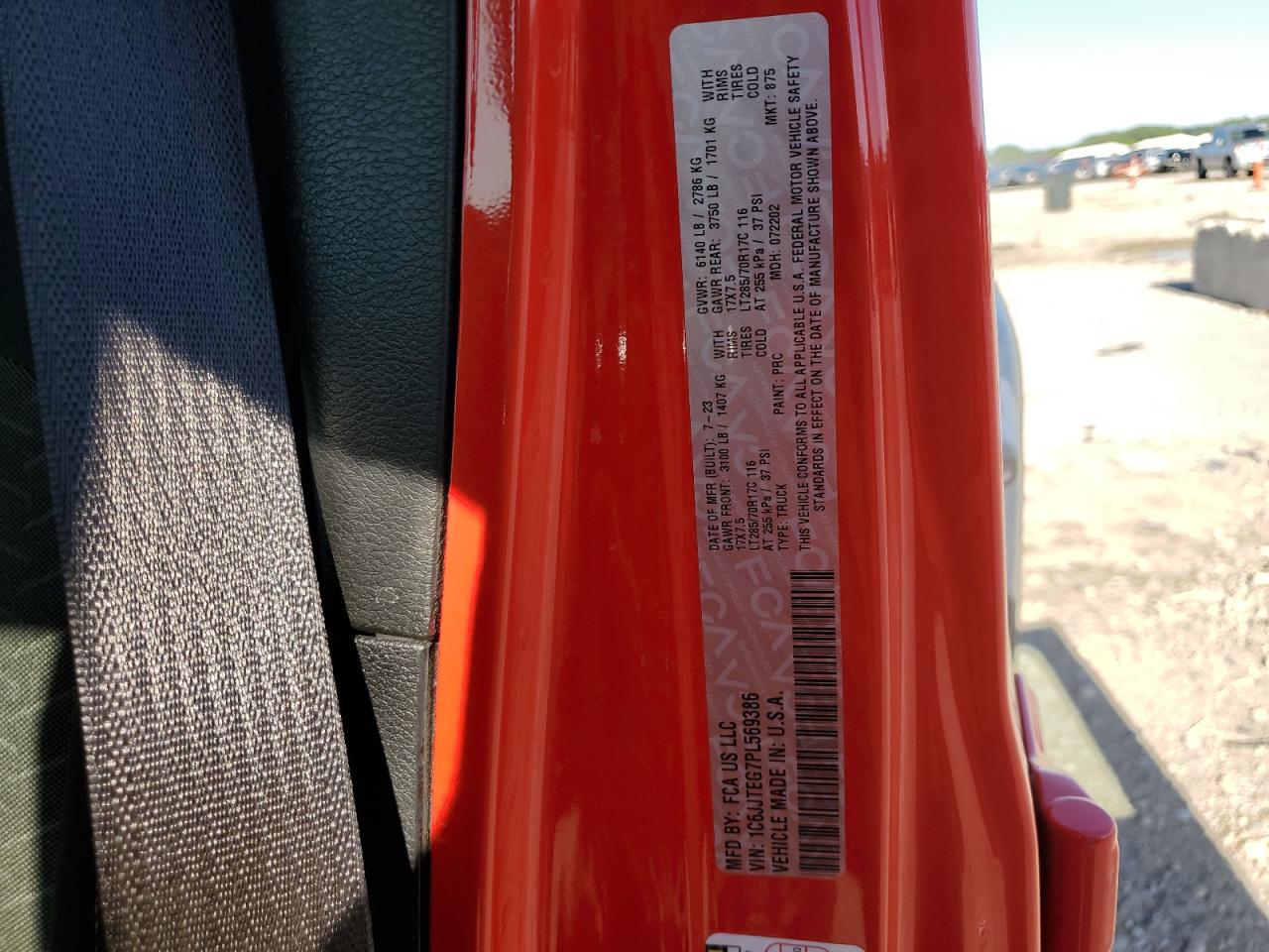 2023 Jeep Gladiator Mojave VIN: 1C6JJTEG7PL569386 Lot: 62729925