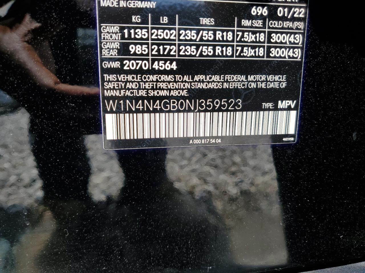 2022 Mercedes-Benz Gla 250 VIN: W1N4N4GB0NJ359523 Lot: 64338885